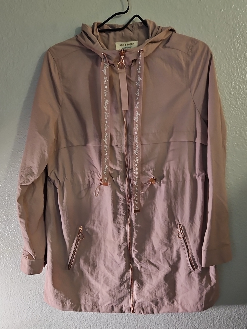 Jade & Ivory Maternity Mauve Anorak Utility Jacket Size Small Rose Gold EUC